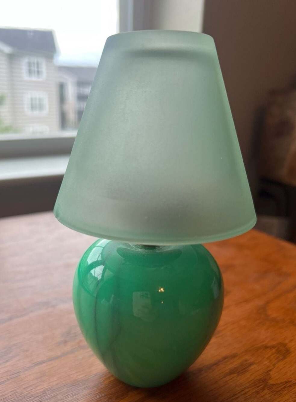 Kitchen Collection Marble Candle Lamp with Frosted Glass Shade